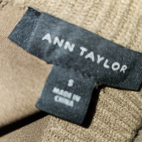Ann Taylor Tan faux suede Dress with Knit Sleeves - Picture 4 of 4
